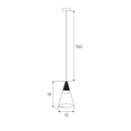 Suspension Magnetic à cône noire connecté Zigbee, vue 3