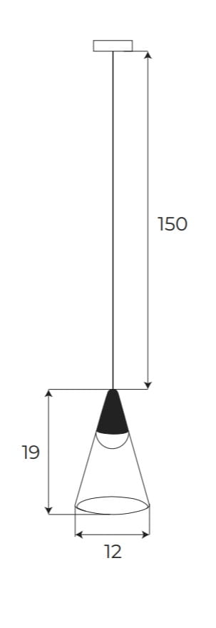 Dimensions Magnetische Kegelaufhängung schwarz