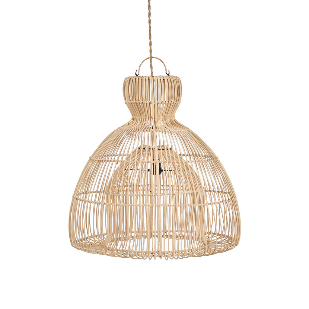 Abat-jour de suspension Matcha Whisk en rotin naturel 50 cm