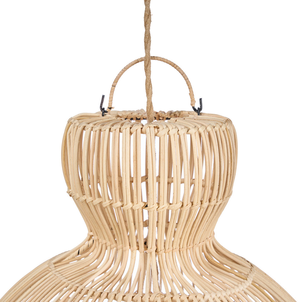 Abat-jour de suspension Matcha Whisk en rotin naturel 57 cm, vue 6