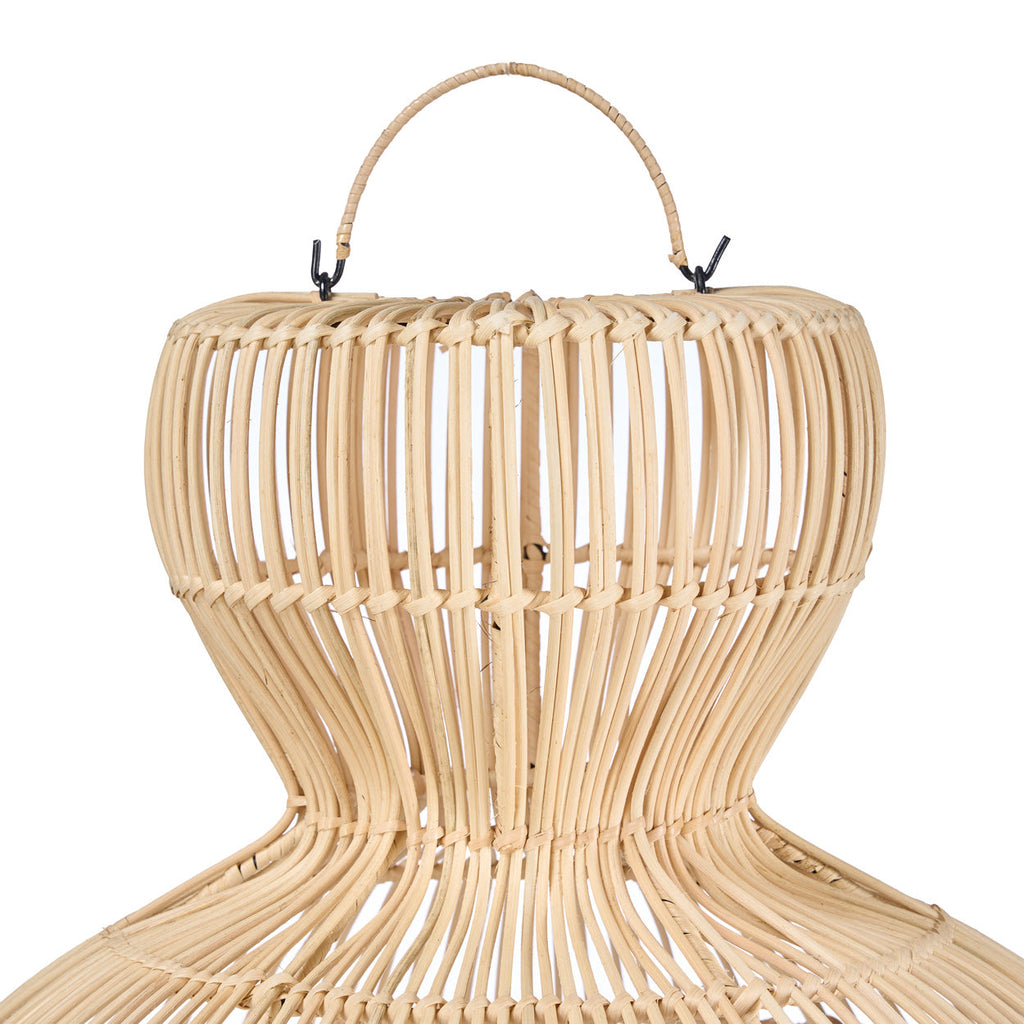 Abat-jour de suspension Matcha Whisk en rotin naturel 82 cm, vue 4