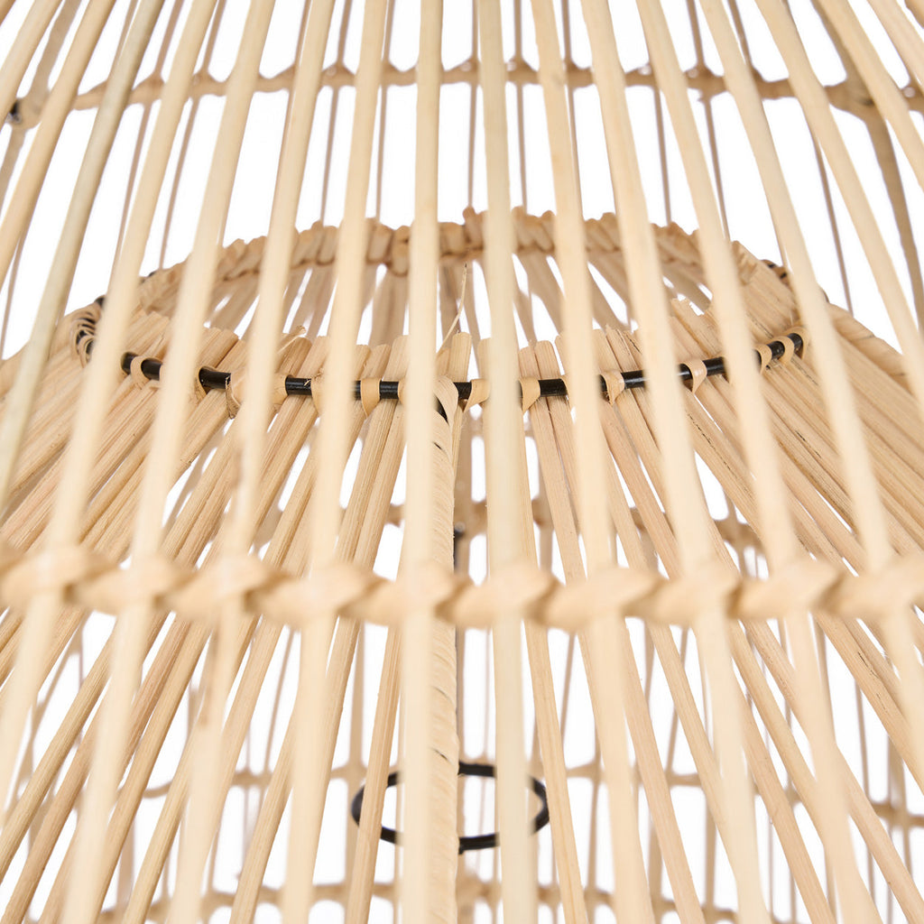 Abat-jour de suspension Matcha Whisk en rotin naturel 82 cm, vue 6