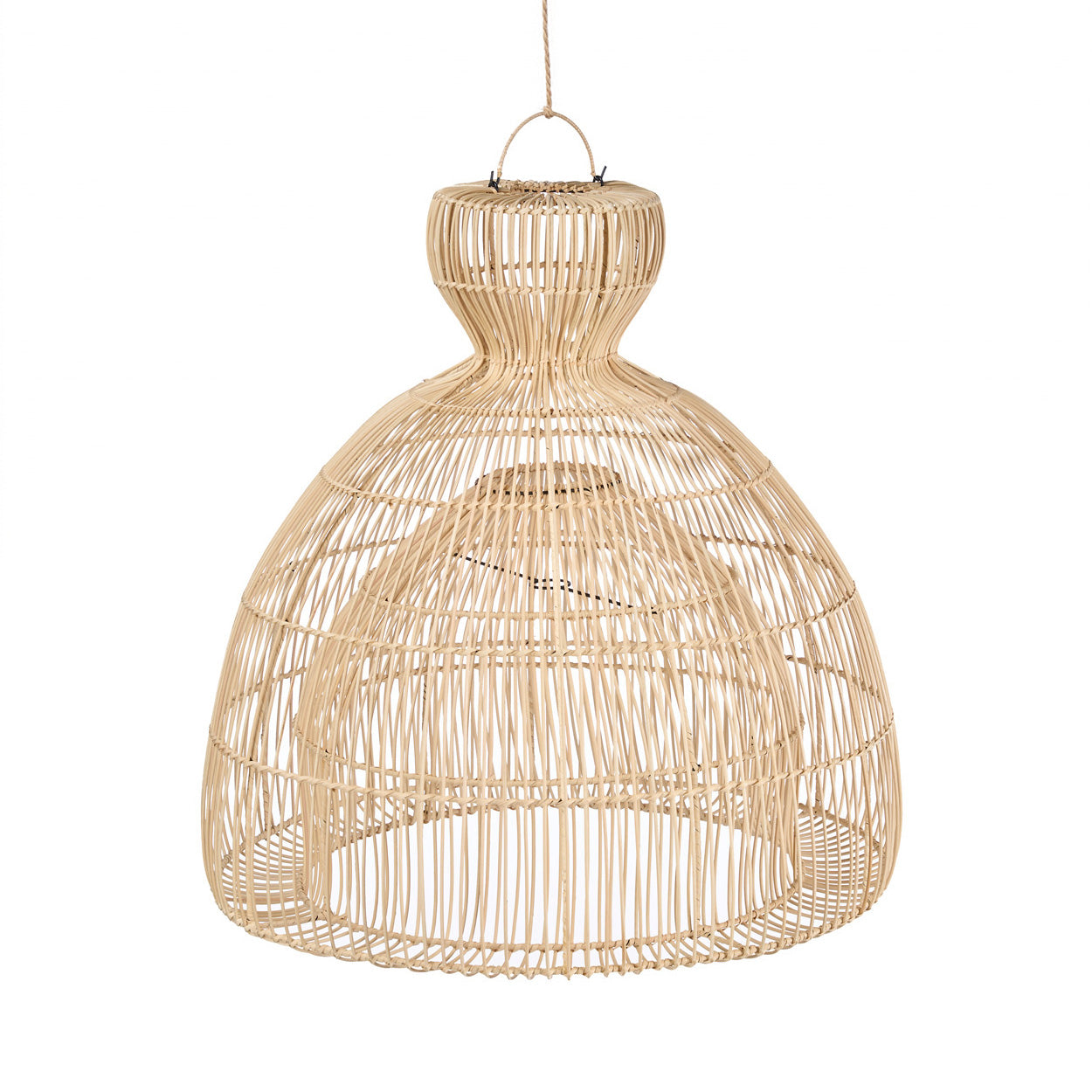 Abat-jour de suspension Matcha Whisk en rotin naturel 82 cm