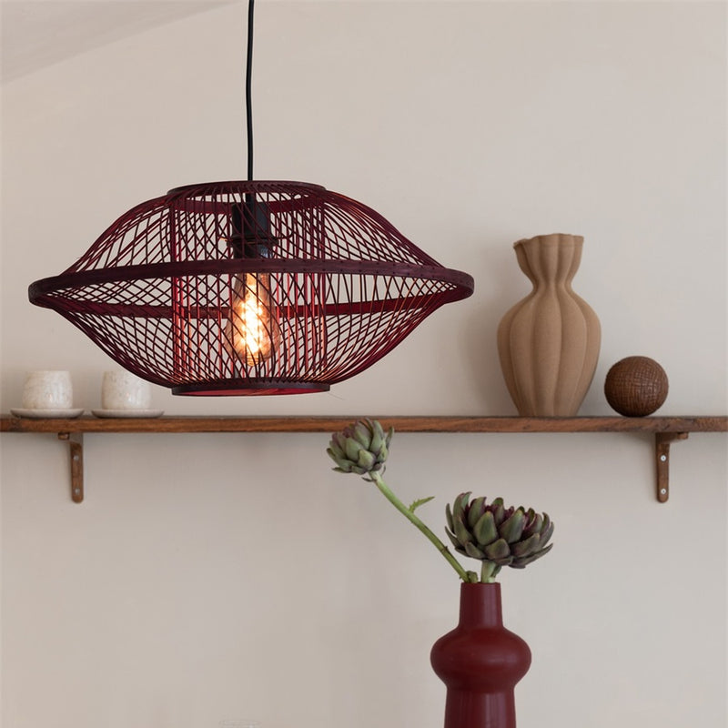 Dimensions Suspension Maui bambou bordeaux 50 cm E27