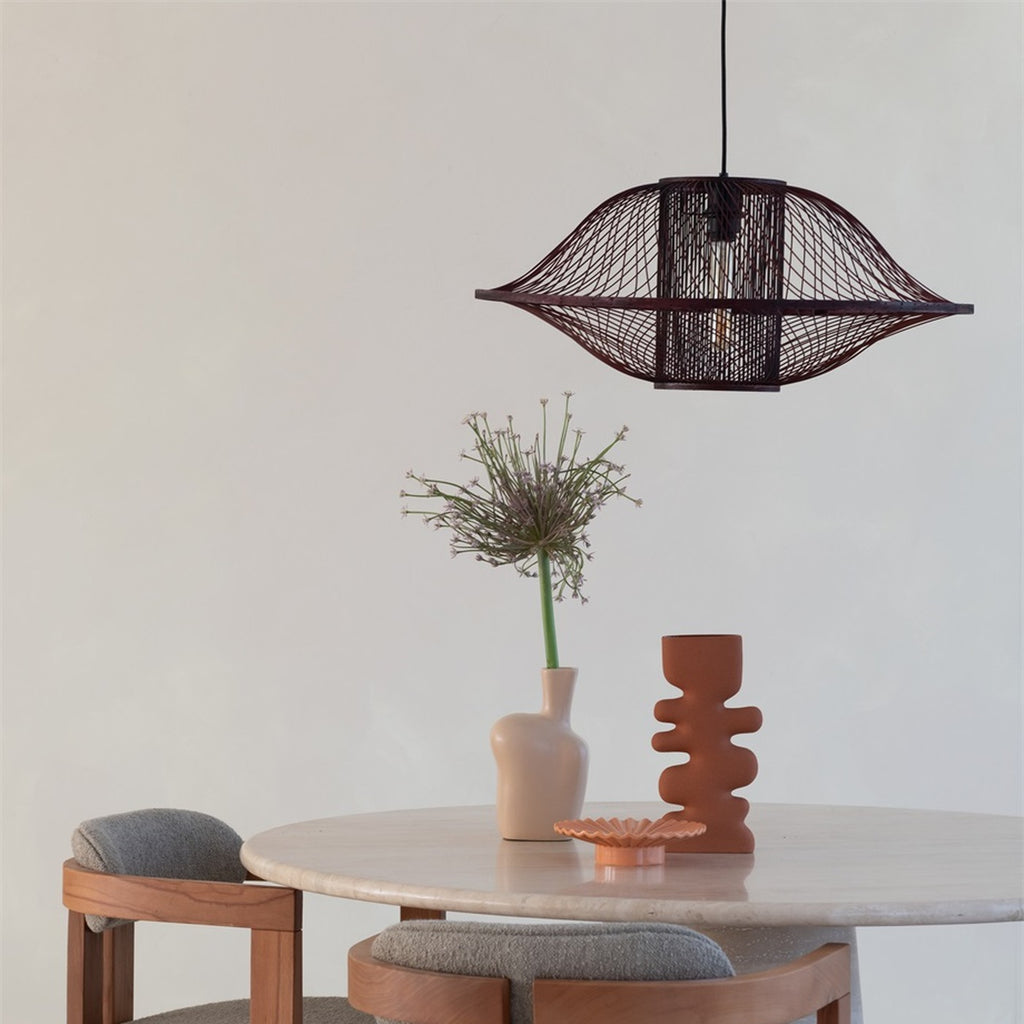 Suspension Maui bambou bordeaux 70 cm E27, vue 2