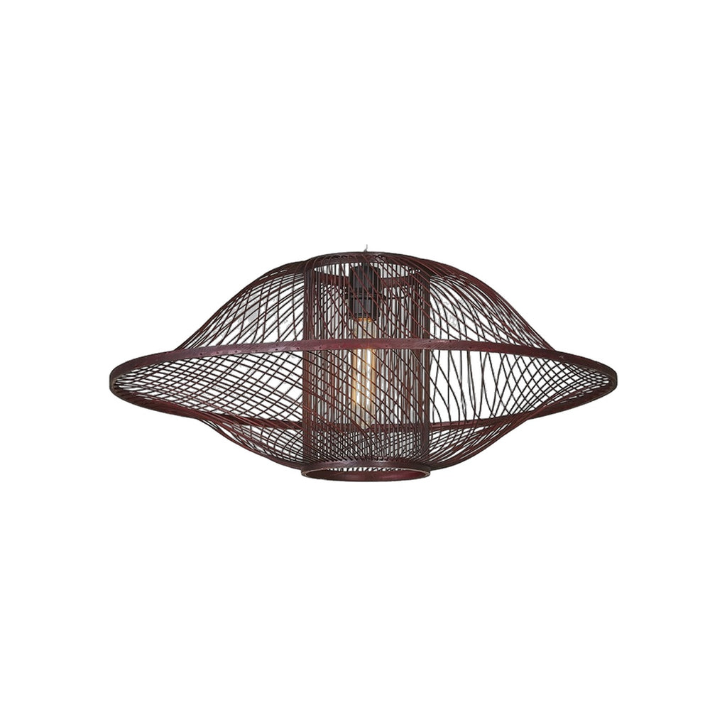 Suspension Maui bambou bordeaux 70 cm E27
