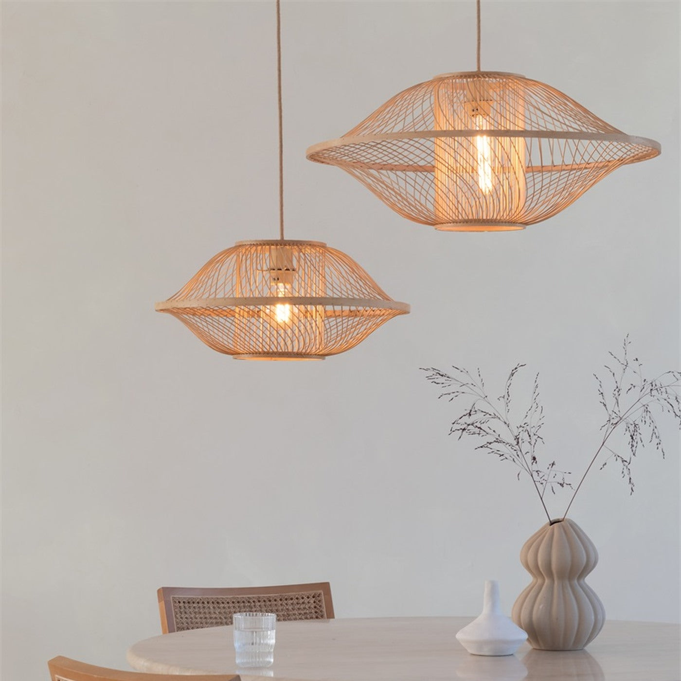 Suspension Maui bambou naturel 50 cm E27, vue 3