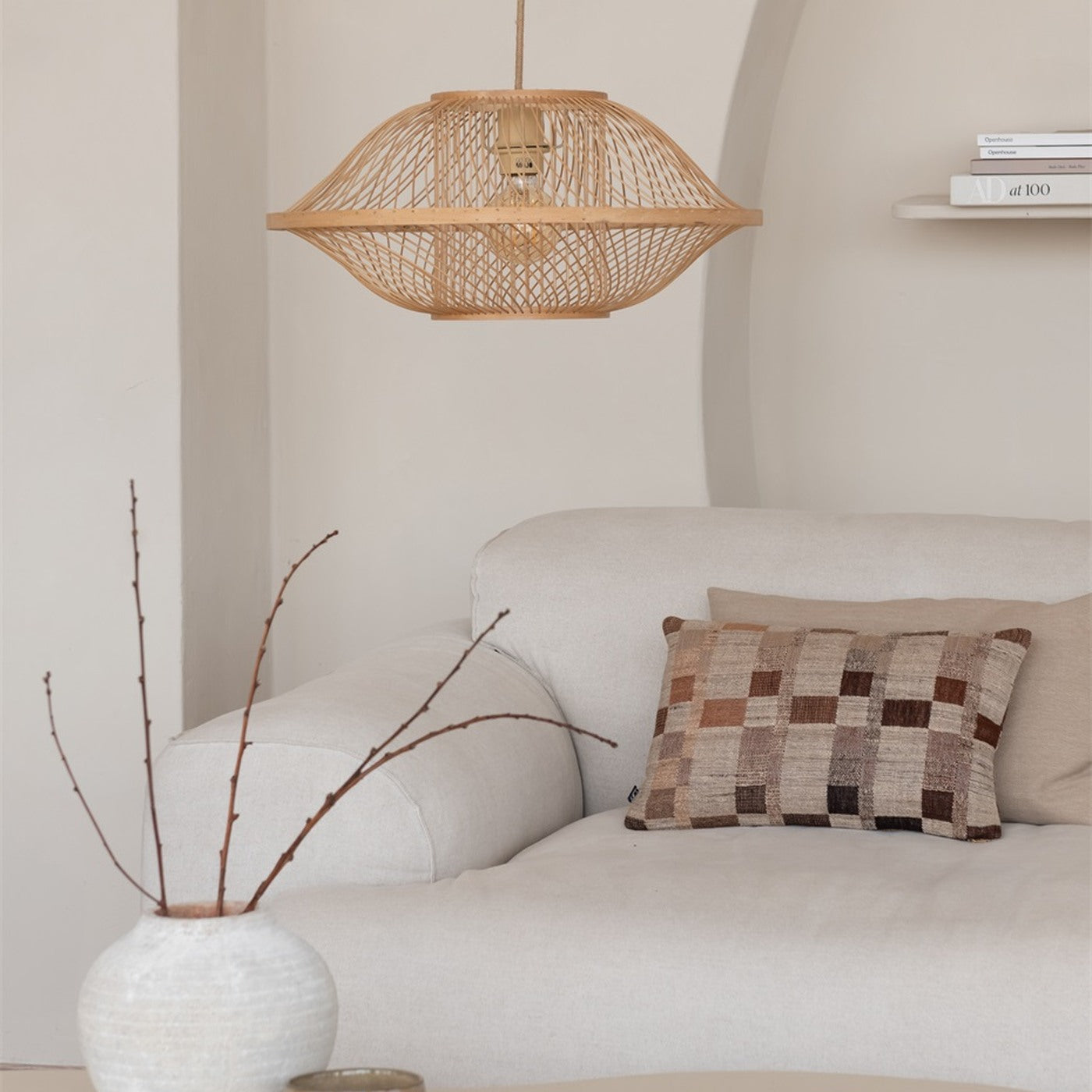 Suspension Maui bambou naturel 50 cm E27, vue 9