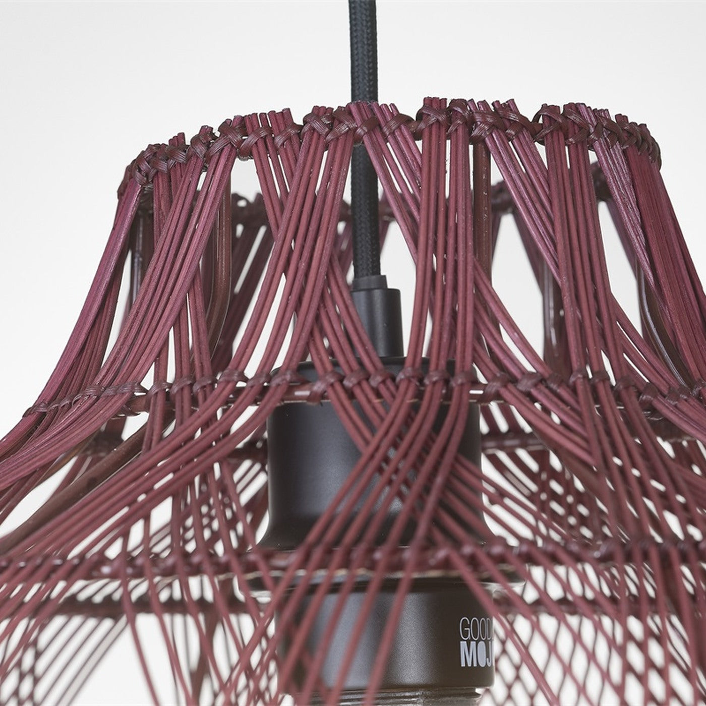 Suspension Mendoza bambou bordeaux 35 cm E27, vue 5