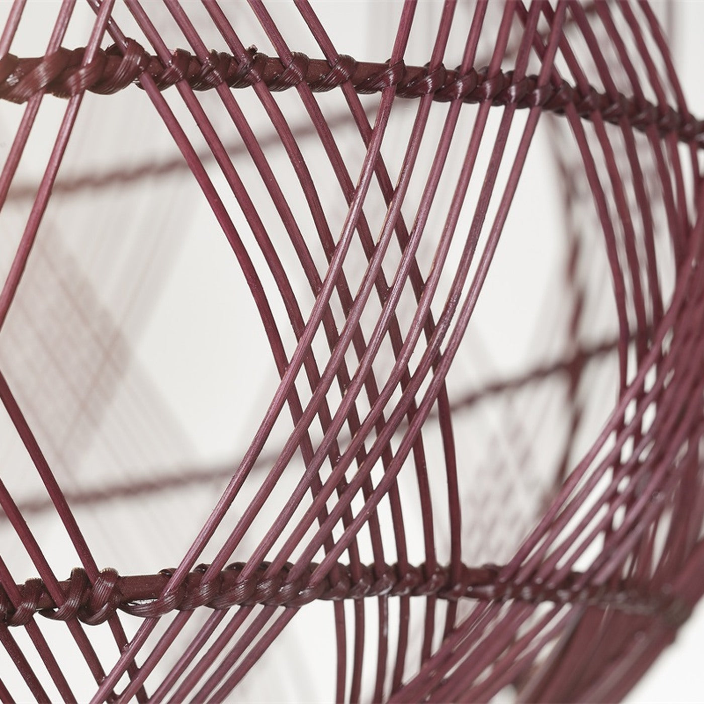 Suspension Mendoza bambou bordeaux 35 cm E27, vue 6