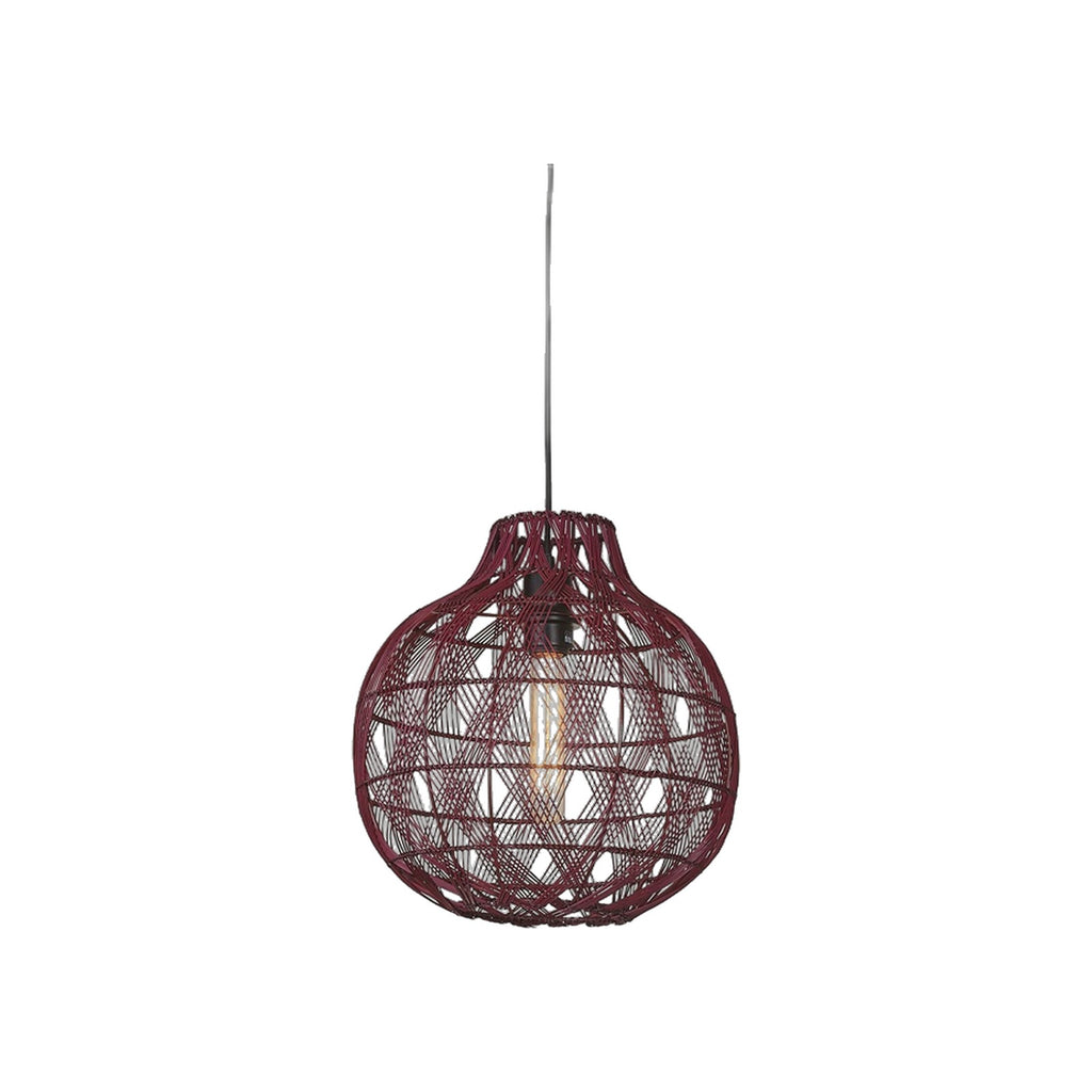 Suspension Mendoza bambou bordeaux 35 cm E27