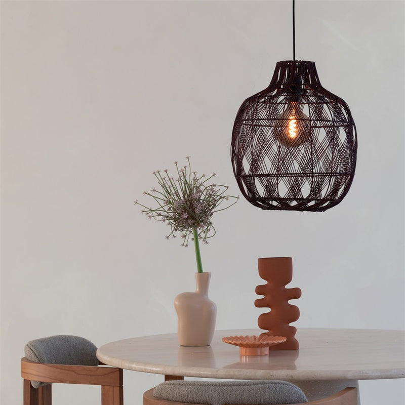 Dimensions Suspension Mendoza bambou bordeaux 40 cm E27