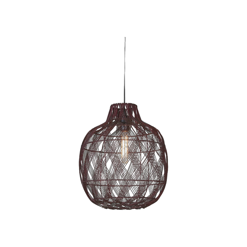 Suspension Mendoza bambou bordeaux 40 cm E27
