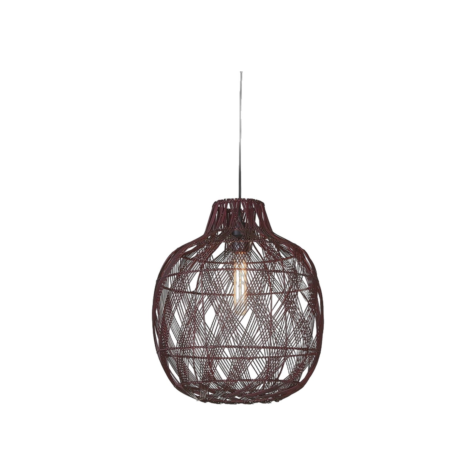 Suspension Mendoza bambou bordeaux 40 cm E27