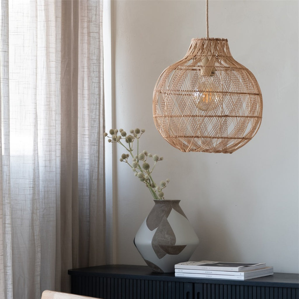 Suspension Mendoza bambou naturel 35 cm E27, vue 2