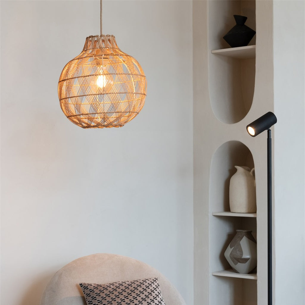 Suspension Mendoza bambou naturel 35 cm E27, vue 5