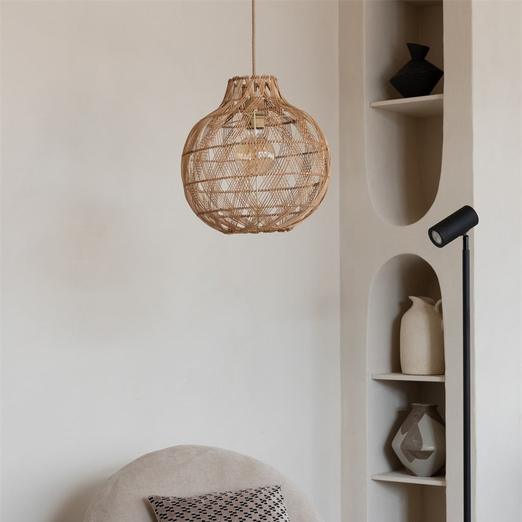 Suspension Mendoza bambou naturel 35 cm E27, vue 6