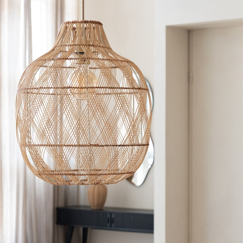 Suspension Mendoza bambou naturel 40 cm E27, vue 2