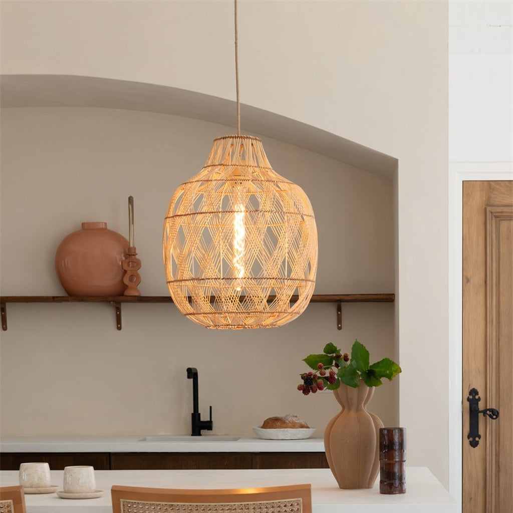 Suspension Mendoza bambou naturel 40 cm E27, vue 3