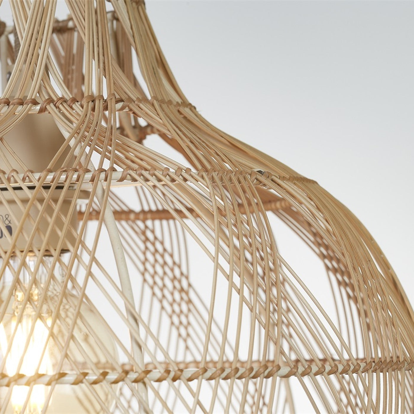 Suspension Mendoza bambou naturel 40 cm E27, vue 7