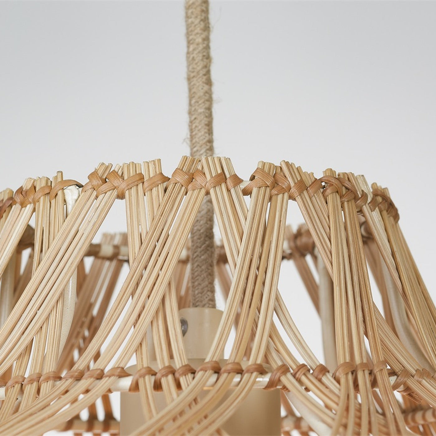 Suspension Mendoza bambou naturel 40 cm E27, vue 9