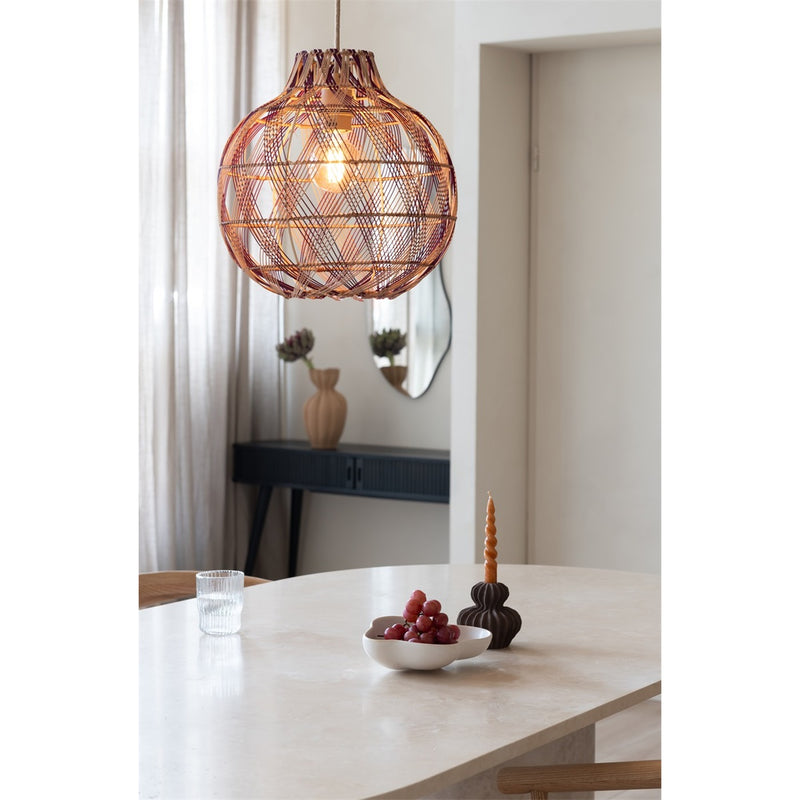 Dimensions Lámpara colgante Mendoza de bambú natural y burdeos 35 cm E27