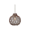Suspension Mendoza bambou naturel et bordeaux 35 cm E27