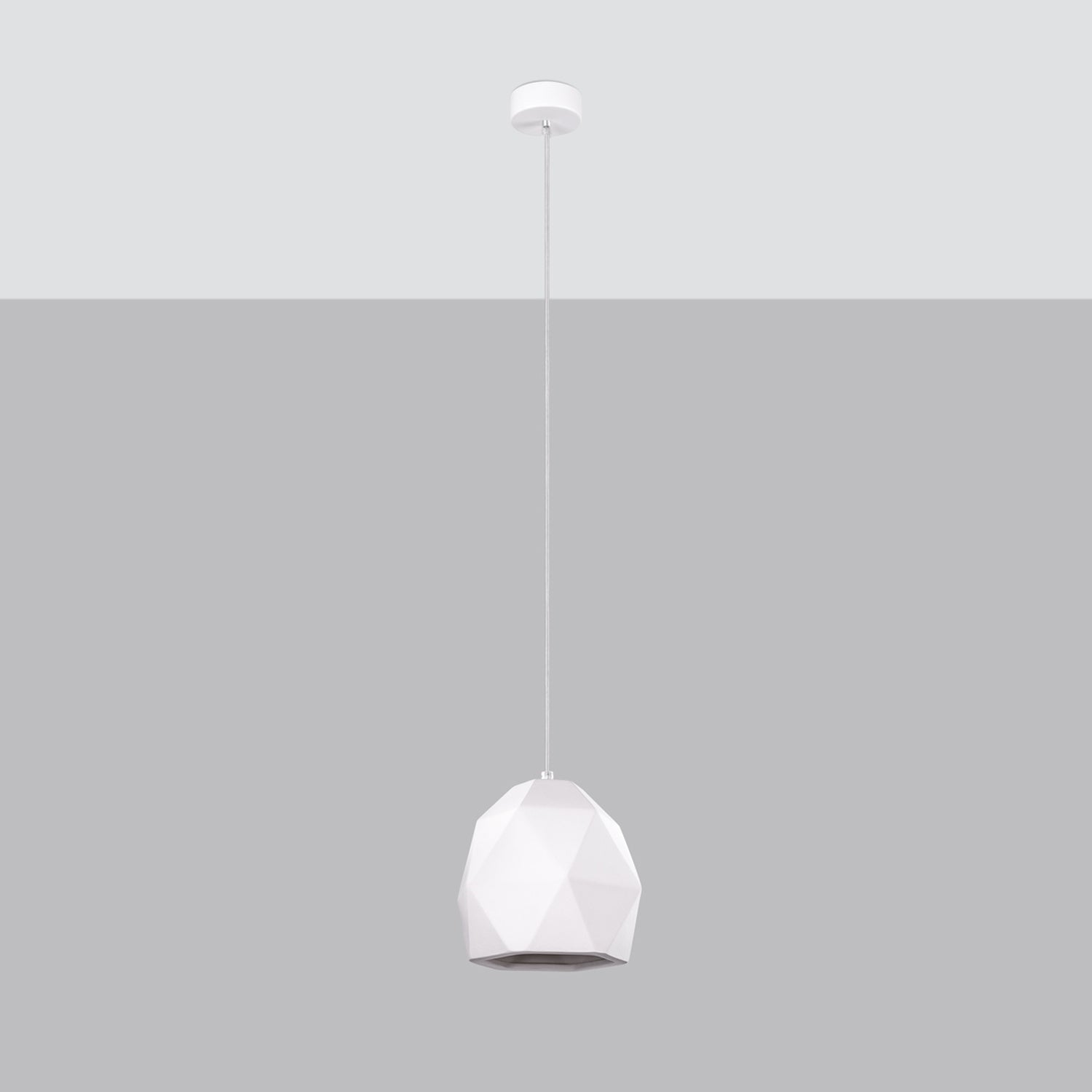 Suspension Mint céramique blanche E27 de profil
