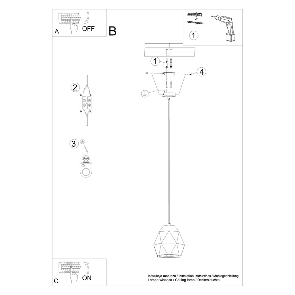 Notice de montage de la Suspension Mint céramique blanche E27
