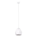 Suspension Mint céramique blanche E27, abat-jour en céramique blanche à facettes géométriques, façon gemme