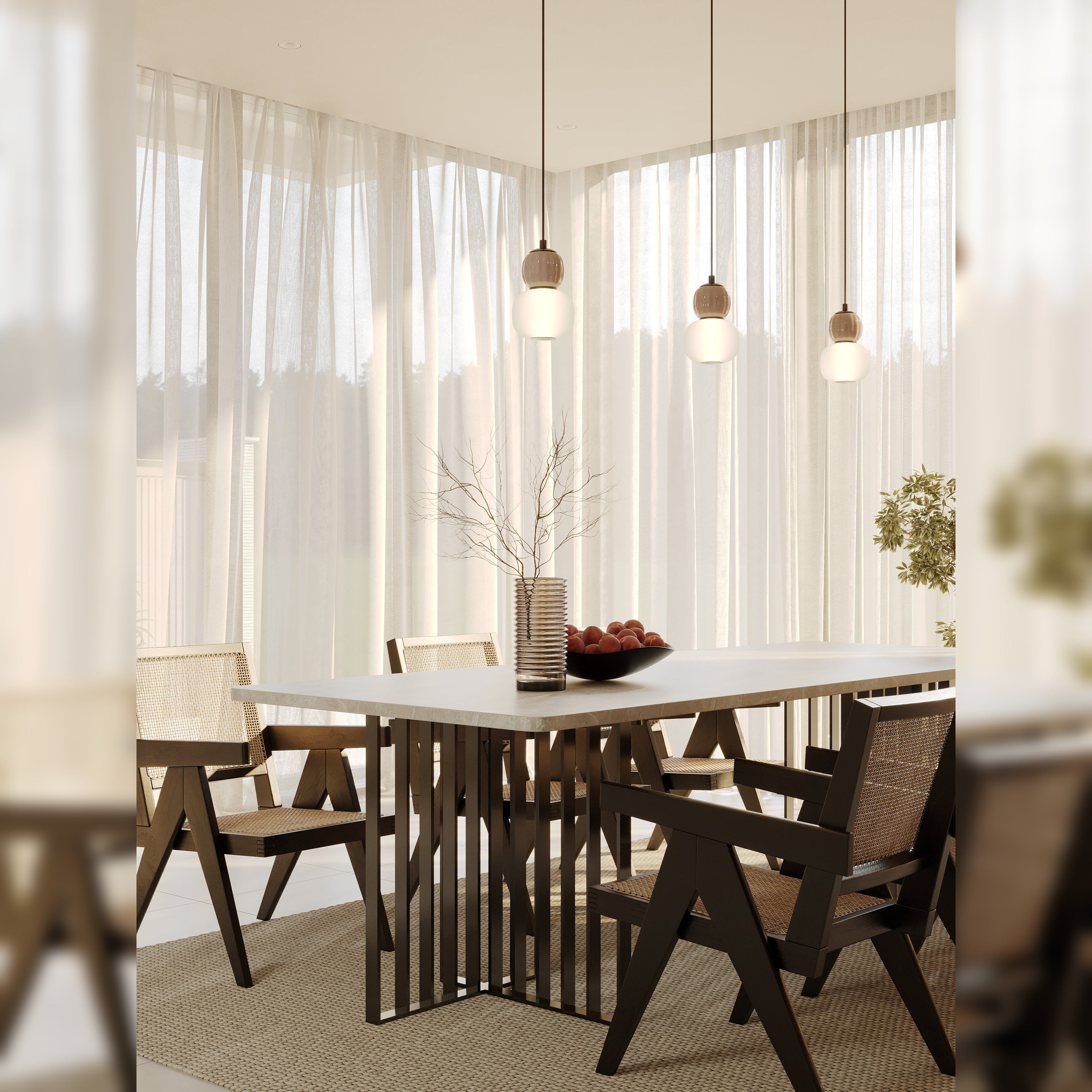 Suspension Modern 5 W beige, vue 2