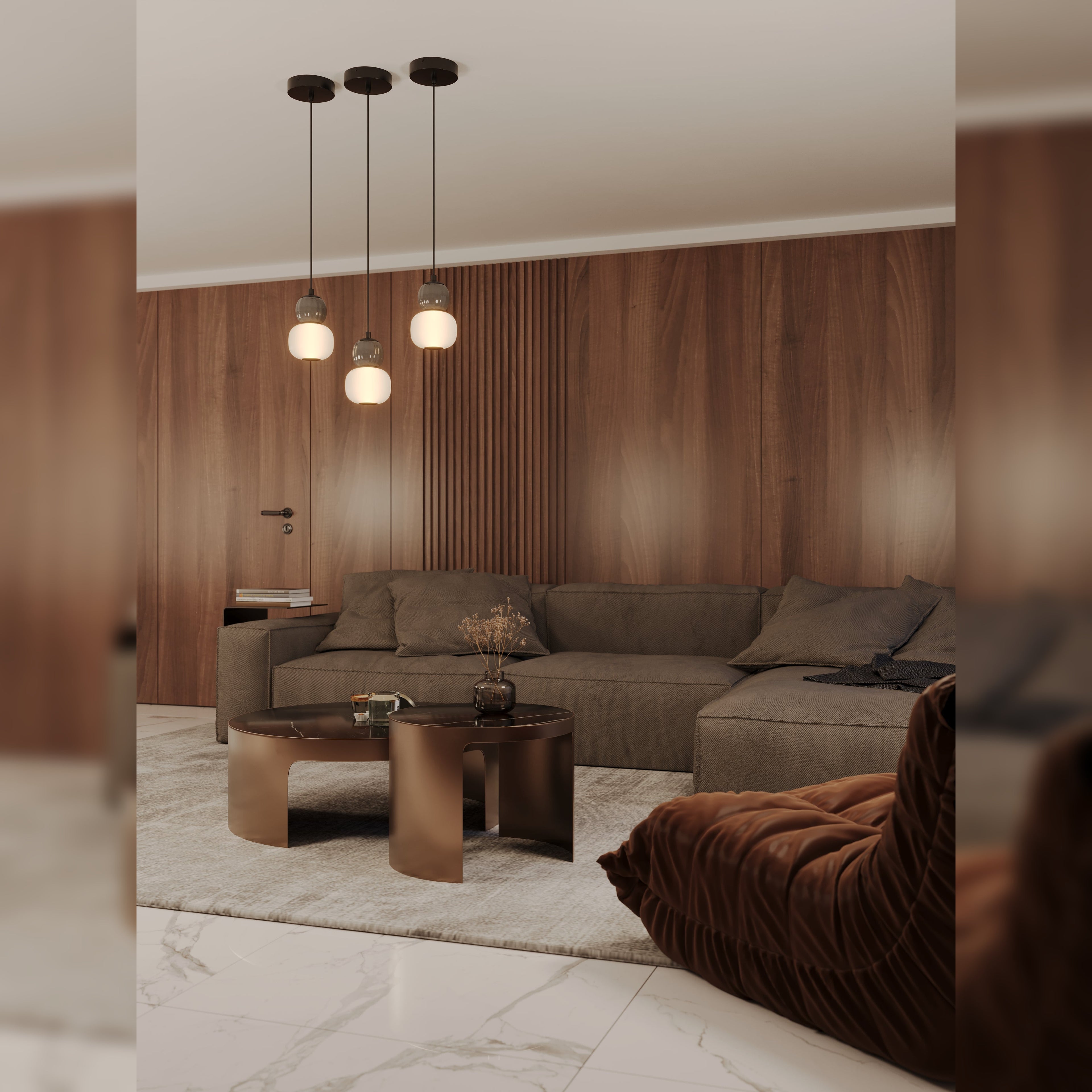 Suspension Modern 5 W grise, vue 2