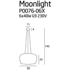 Suspension Moonlight 40 W chromée G9, vue 4