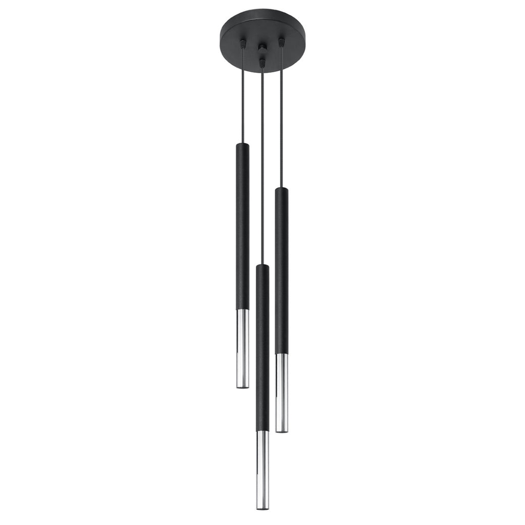 Suspension Mozaica 3 en grappe acier noir et chrome G9