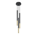 Suspension Mozaica 3 en grappe acier noir et doré G9