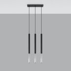 Suspension Mozaica 3 en ligne, détail de la pointe chrome effilée