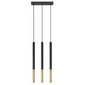 Suspension Mozaica 3 en ligne acier noir et doré G9