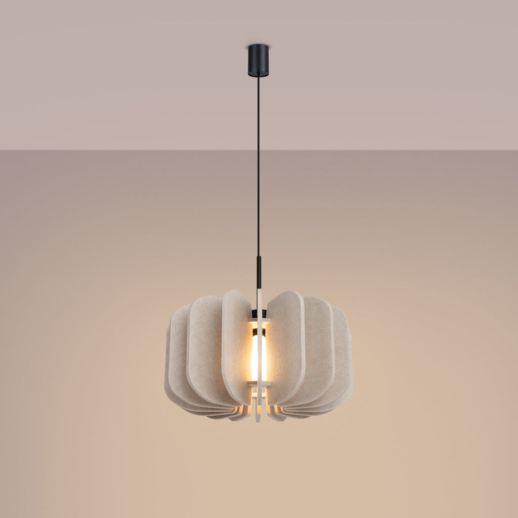 Suspension Mula 45 feutre beige E27, en éclairage