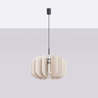 Suspension Mula 45 feutre beige E27, vue de profil