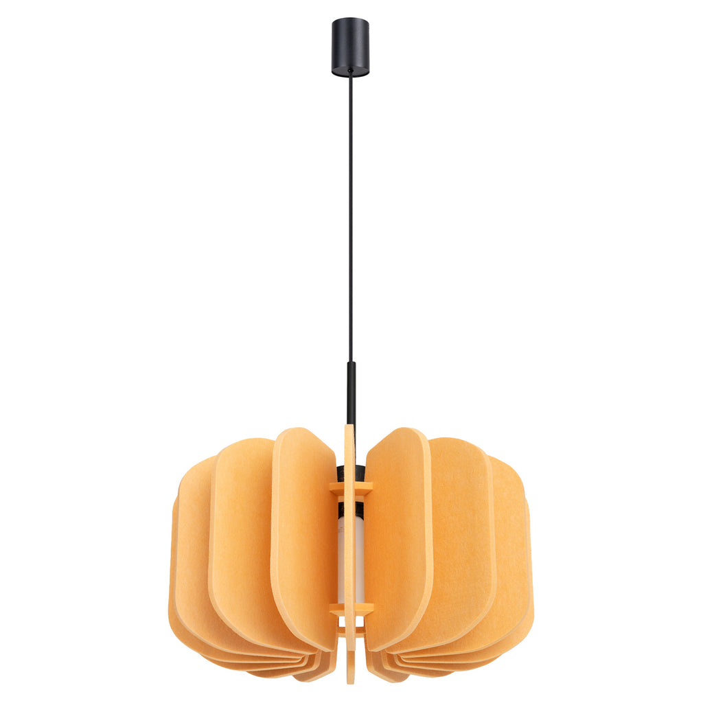Suspension Mula 45 feutre jaune moutarde E27