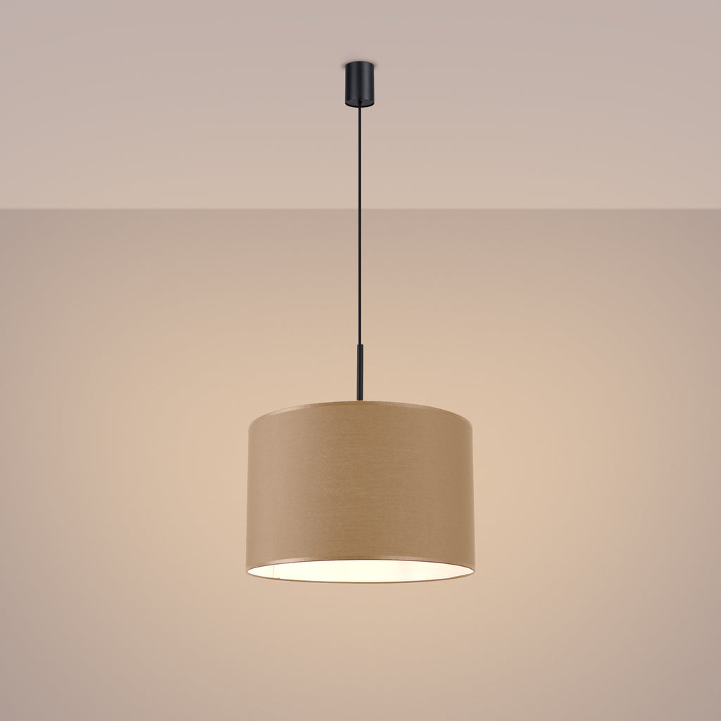 Suspension Nevia tambour beige E27, en éclairage