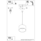 Notice de montage : Suspension Nevia tambour bleu marine E27