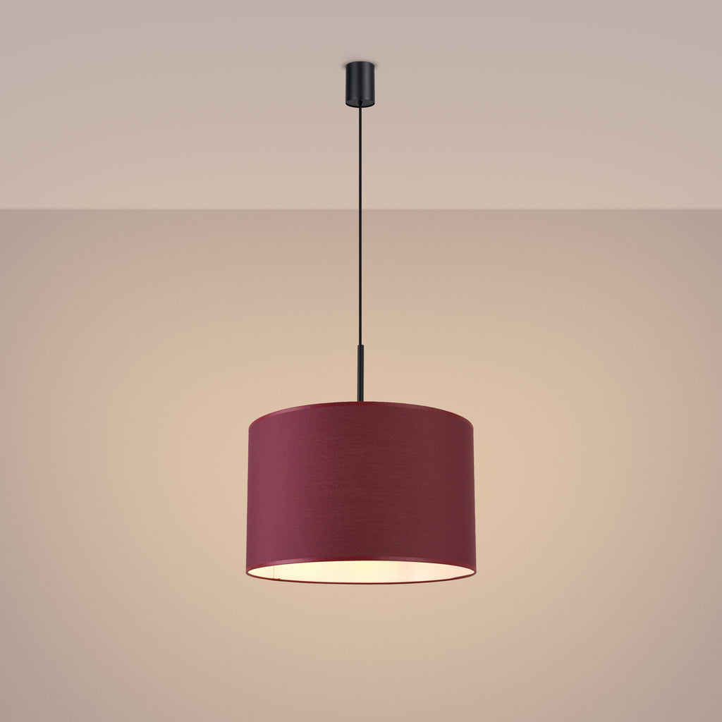 Suspension Nevia tambour bordeaux E27, en éclairage