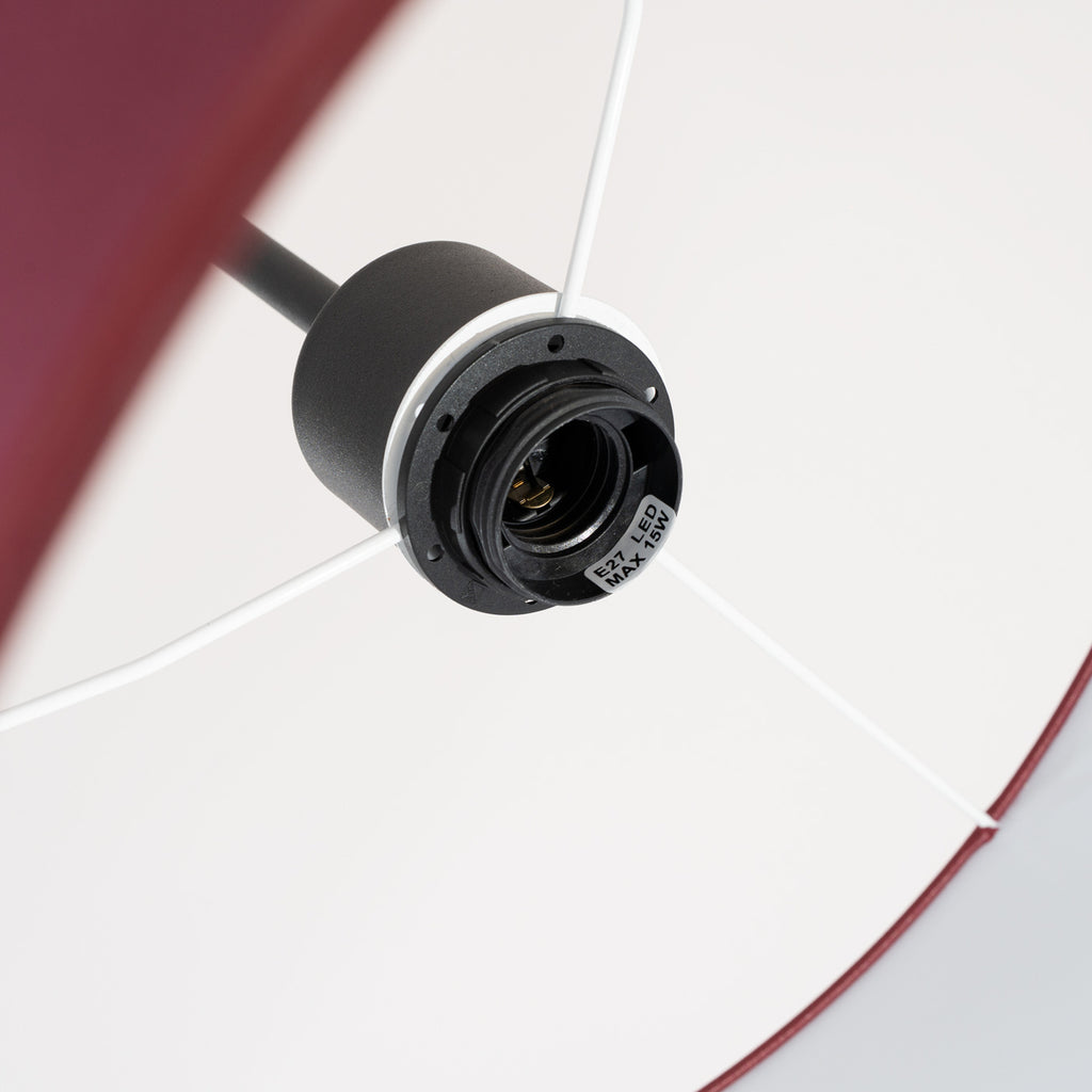 Suspension Nevia tambour bordeaux E27, détail