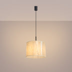 Suspension Nevia tambour effet marbre E27, en éclairage