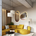 Suspension Nevia tambour effet marbre E27, ambiance chaleureuse