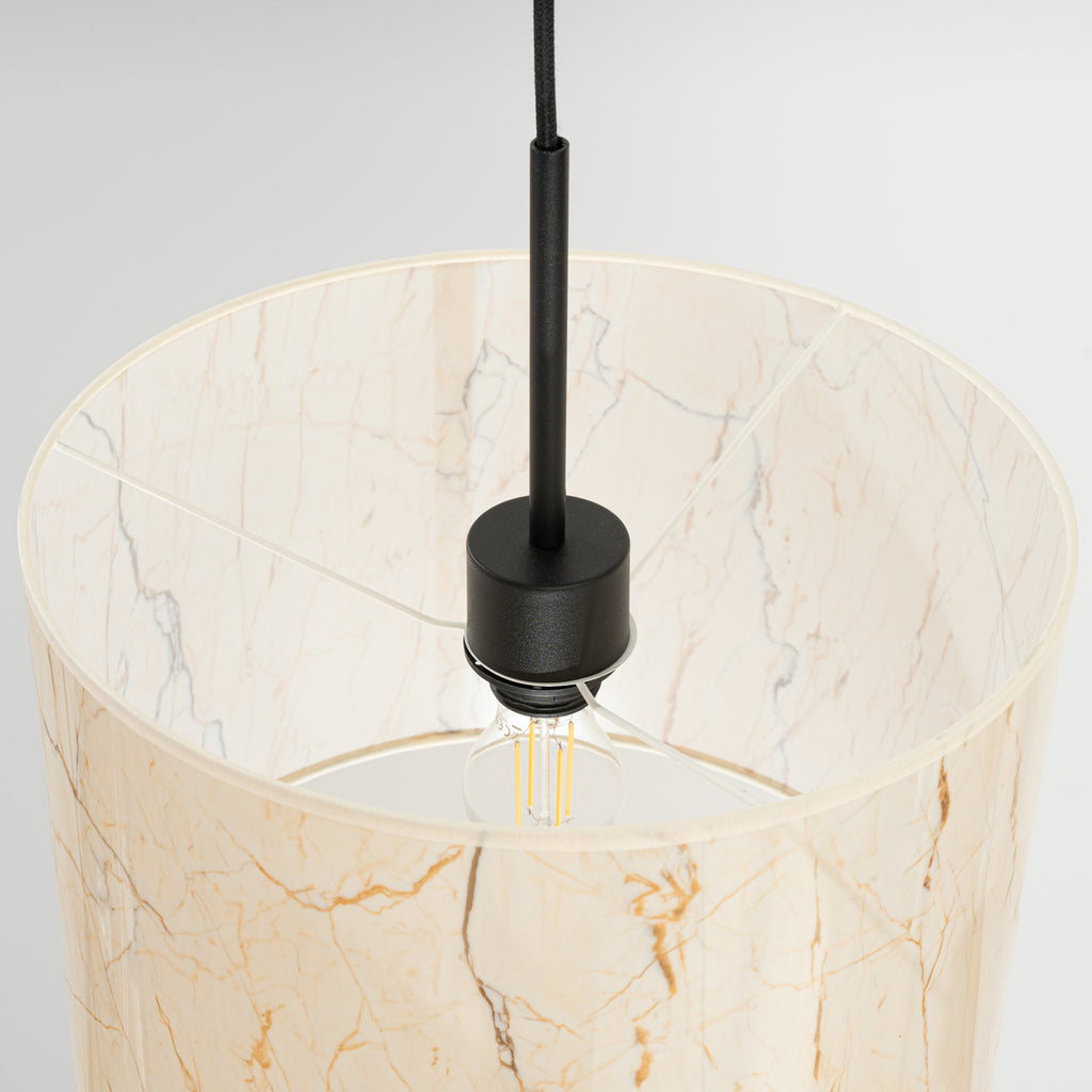Suspension Nevia tambour effet marbre E27, gros plan