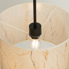 Suspension Nevia tambour effet marbre E27, détail de l'abat-jour