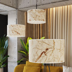 Suspension Nevia tambour effet marbre E27 en situation