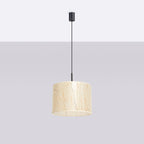 Suspension Nevia tambour effet marbre E27, vue de profil